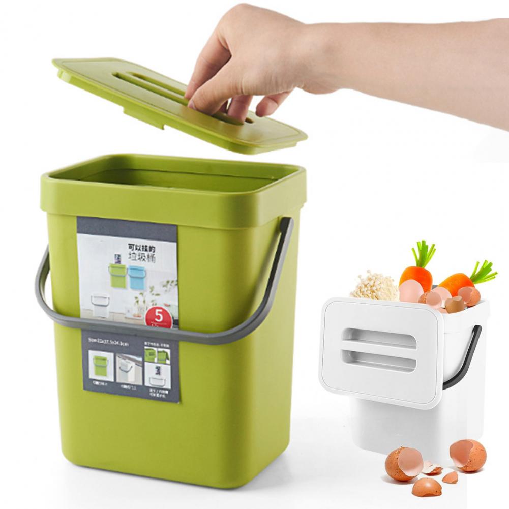 Compost Bin Countertop - 주방 쓰레기통 걸이식 대용량 쓰레기통, 뚜껑