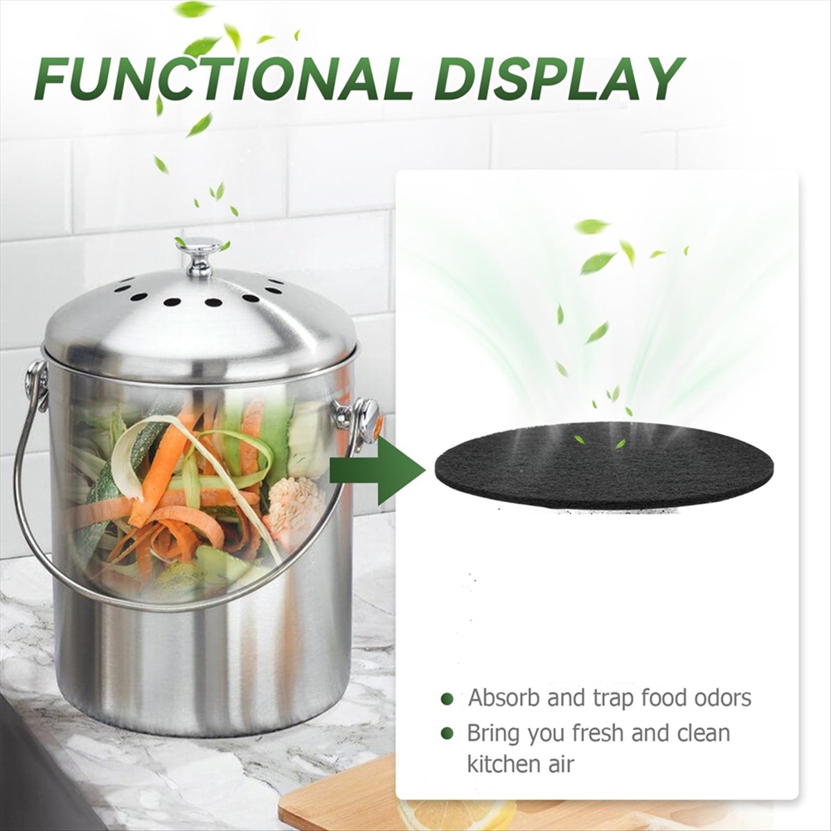 A92G 새로운 퇴비통 필터, 6.7인치 주방 퇴비통용 - Compost Bin Countertop 리뷰 및 가격